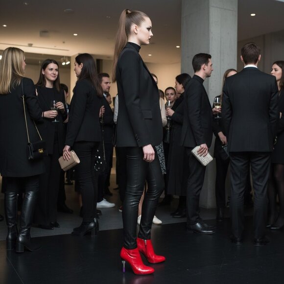 Alberto Guardiani Leather Lipstick Heels Side Zip Ankle Boots - Picture 3 of 14